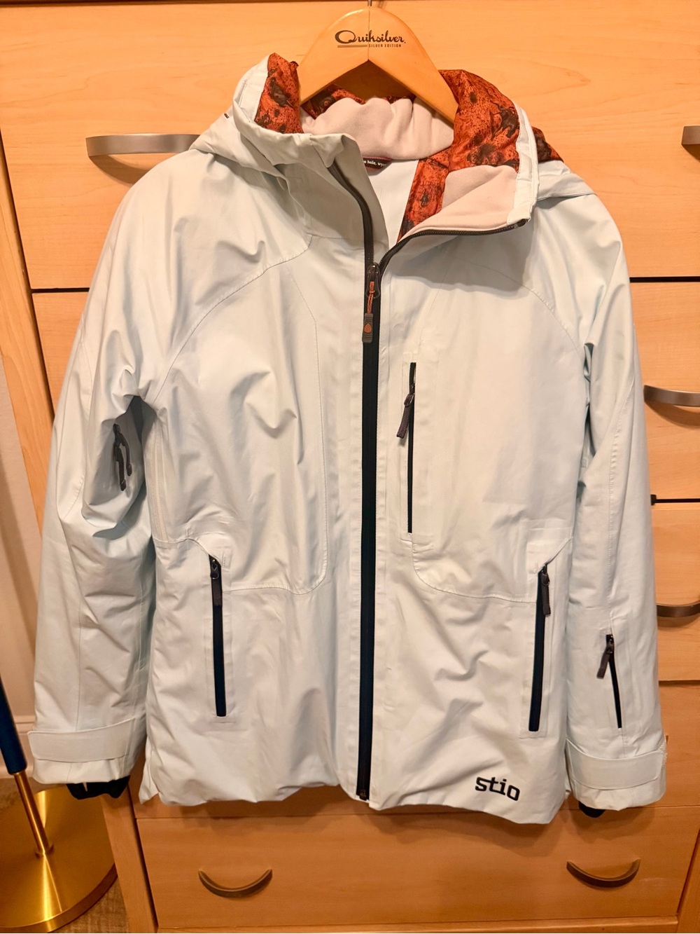 Stio Light Blue Hooded Ski Jacket Doublecharge insulated women’s small